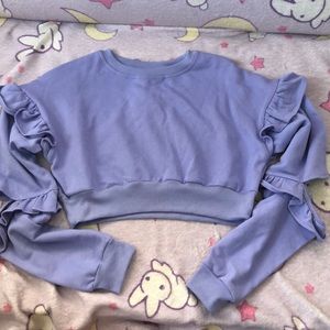 Ruffle sweater crop top